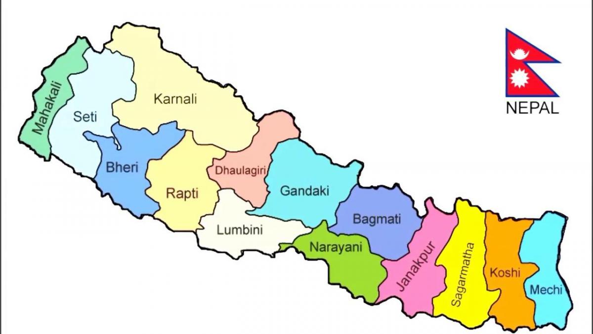 Kaart van nepal prentjie