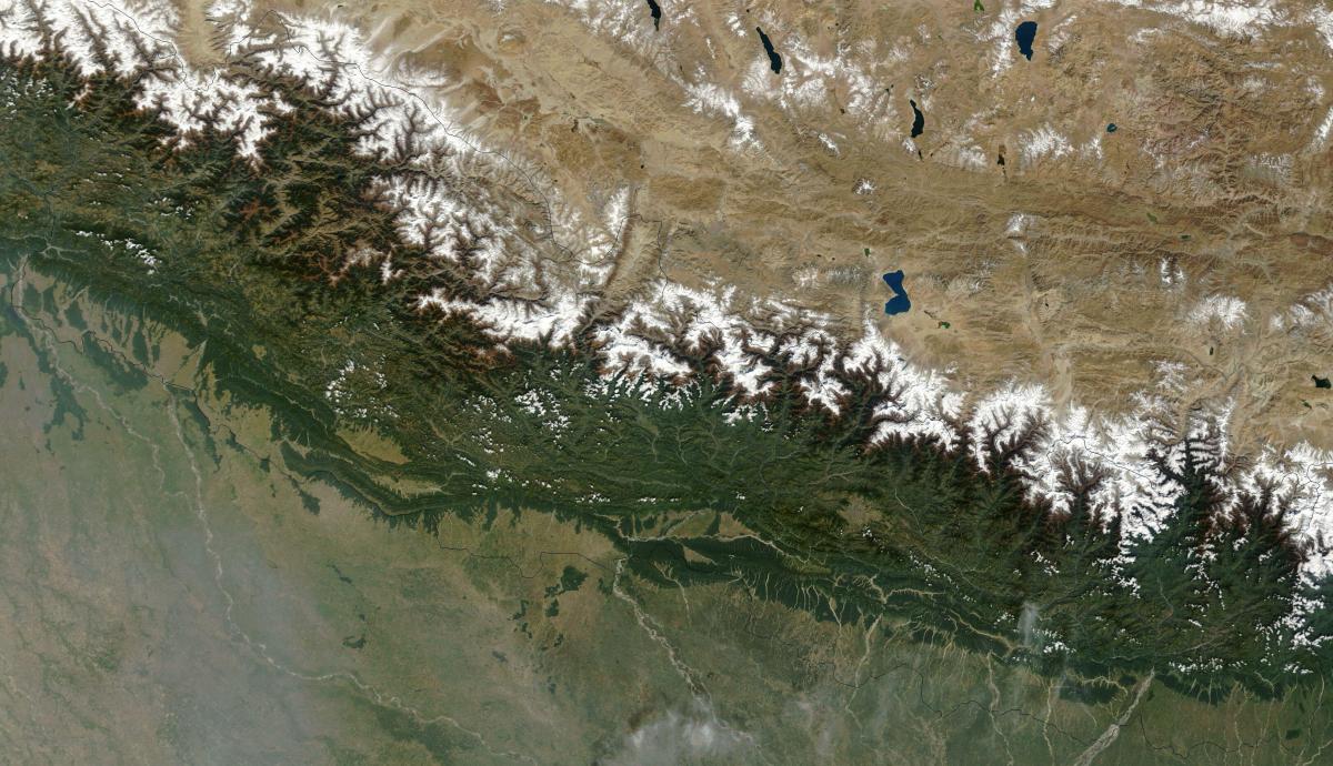Kaart van satelliet nepal leef
