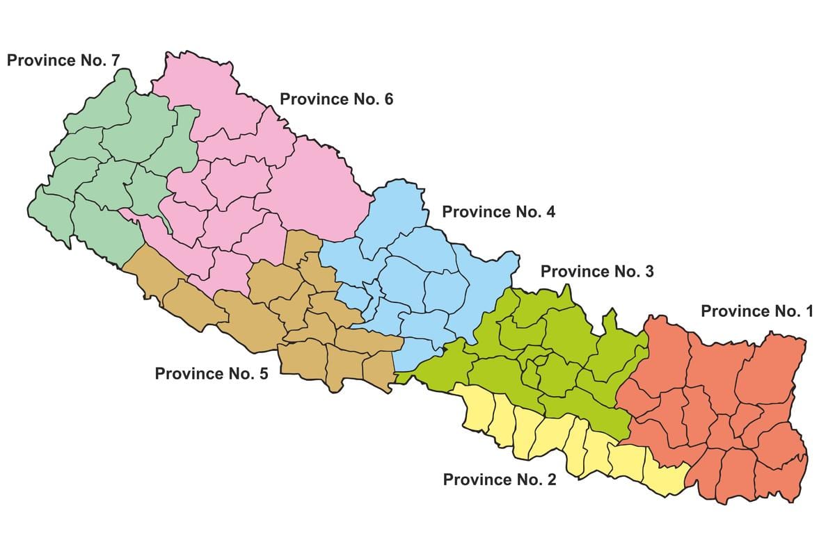 kaart van die federale nepal