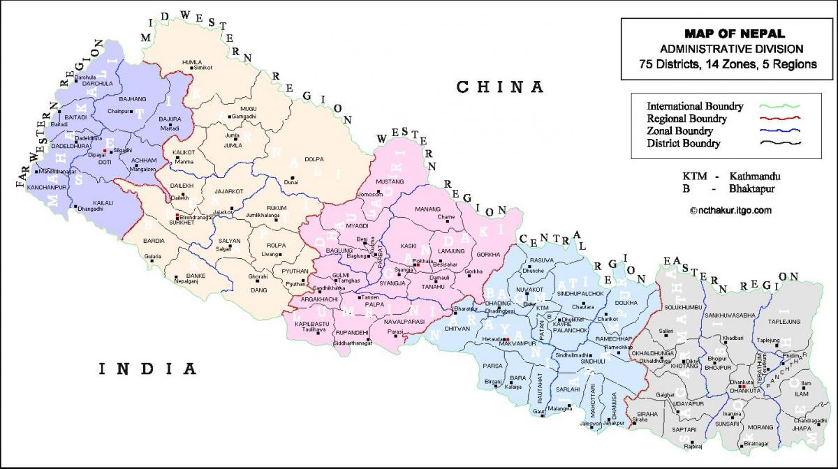 nepal al distrik kaart