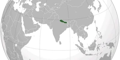 Kaart van die aarde nepal