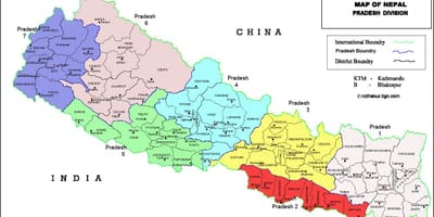 7 pradesh nepal kaart