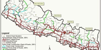 Kaart van nepal fast track pad