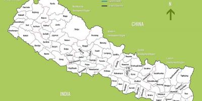 Nepal toeriste-aantreklikhede kaart