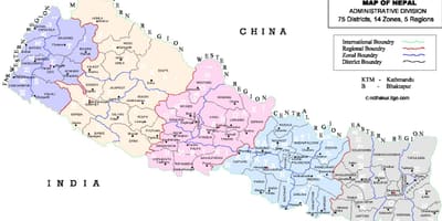 Kaart van nepal vdc