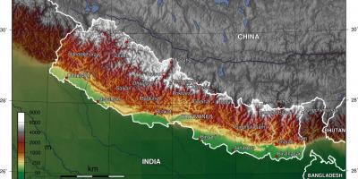 Kaart van satelliet nepal